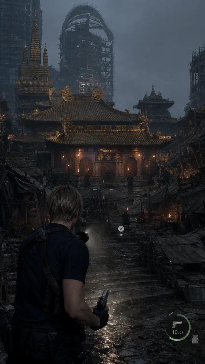Resident Evil 4 Remake 风格的上海 · 静安寺